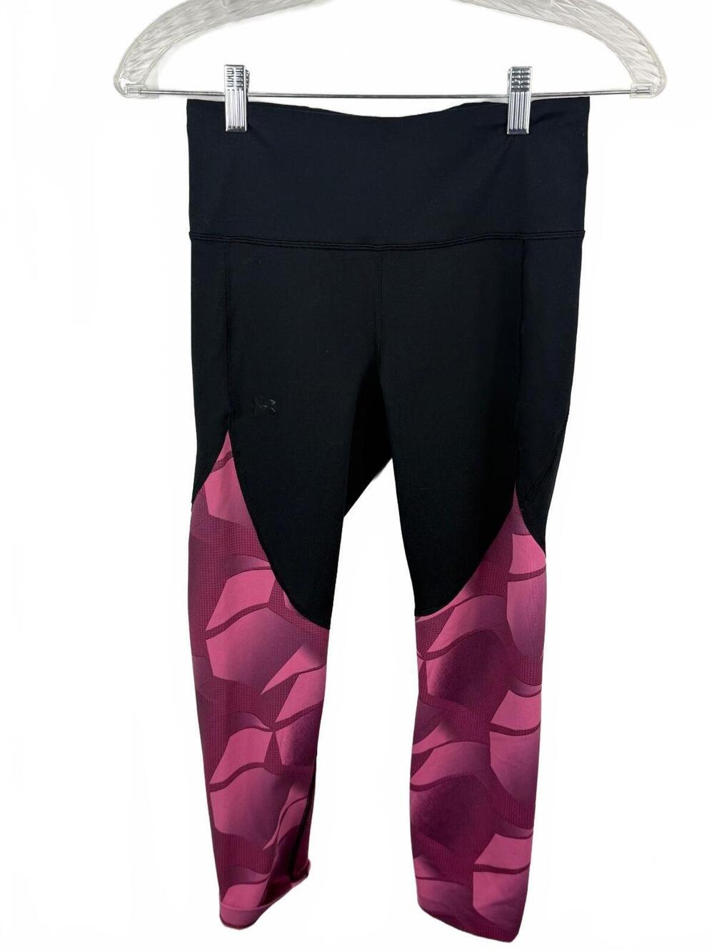 Under Armour Women's Black and Pink Athletic Leggings Size Small